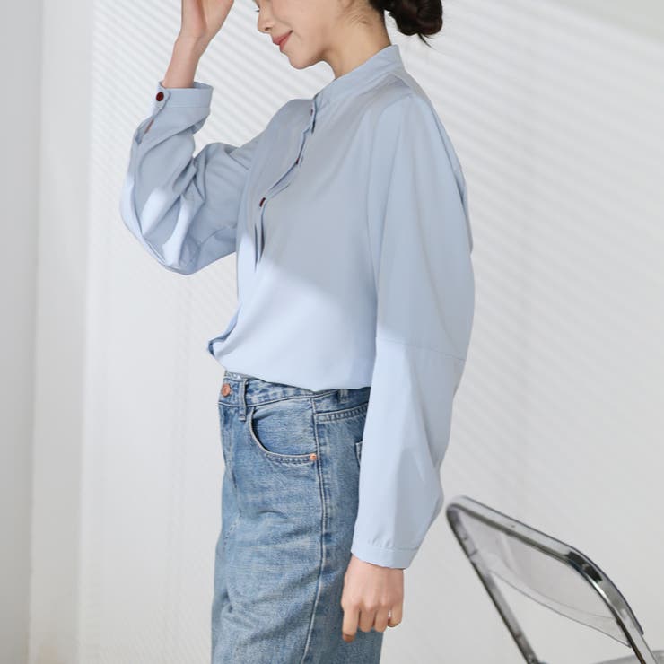 シャツブラウス ノーカラー トップス | shoppinggo | 詳細画像49 