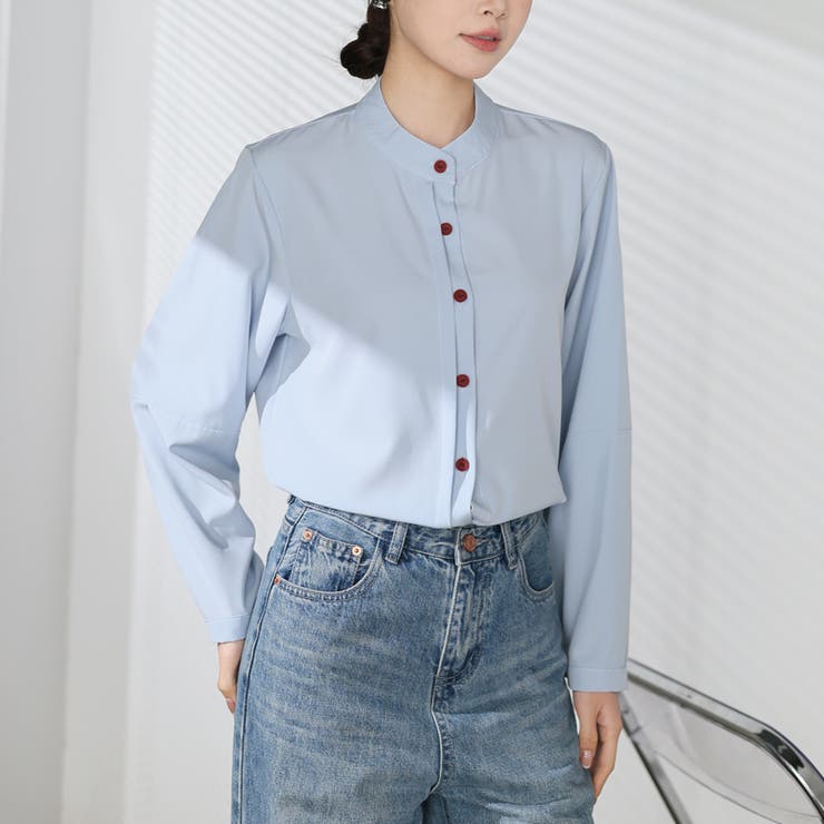 シャツブラウス ノーカラー トップス | shoppinggo | 詳細画像50 