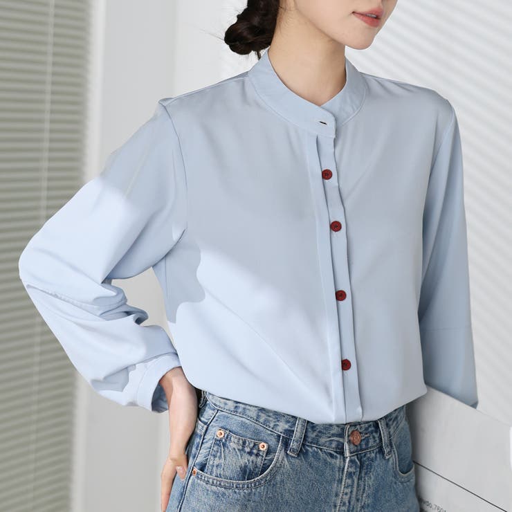 シャツブラウス ノーカラー トップス | shoppinggo | 詳細画像63 