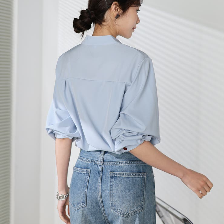 シャツブラウス ノーカラー トップス | shoppinggo | 詳細画像66 