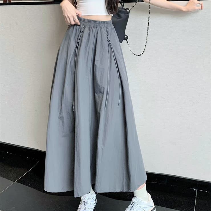 フレアロングスカート ウエストゴム ドローストリング | shoppinggo | 詳細画像11 
