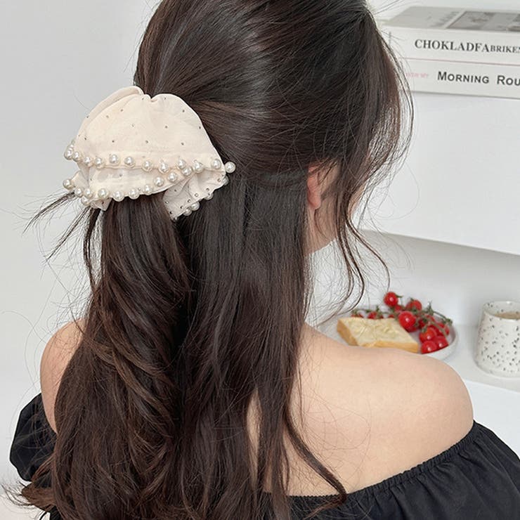 シュシュ ヘアゴム パール付き | shoppinggo | 詳細画像14 