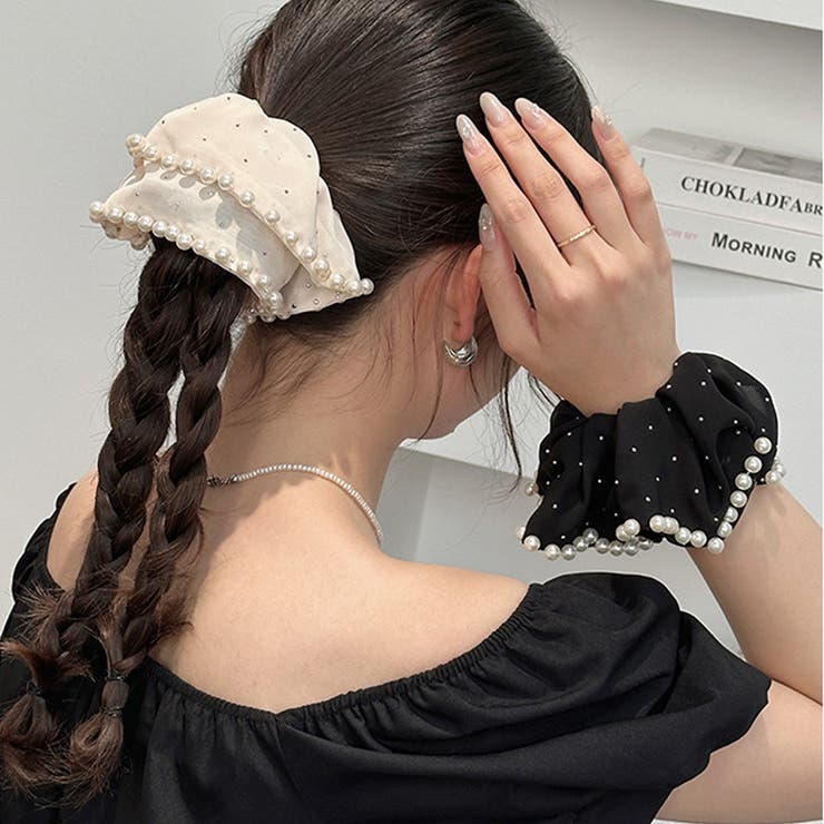 シュシュ ヘアゴム パール付き | shoppinggo | 詳細画像17 