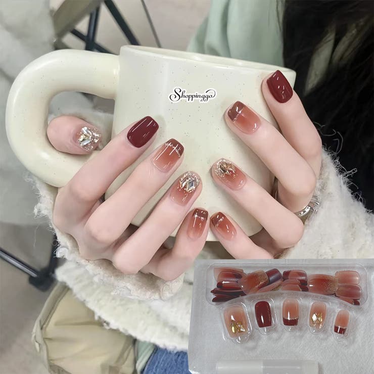 ネイルチップ きらきら ワインレッド | shoppinggo | 詳細画像1 