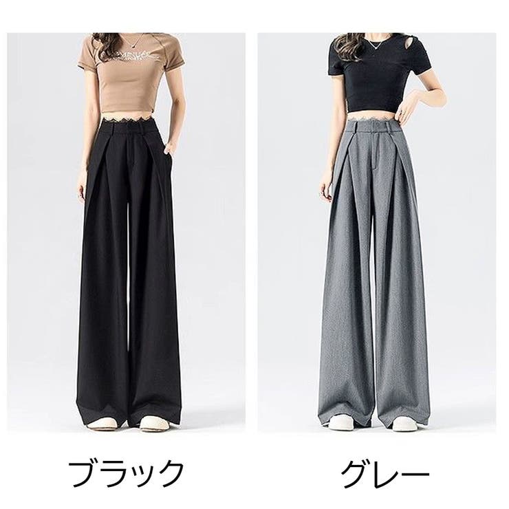 タックワイドパンツ スラックス リラックスパンツ | shoppinggo | 詳細画像2 