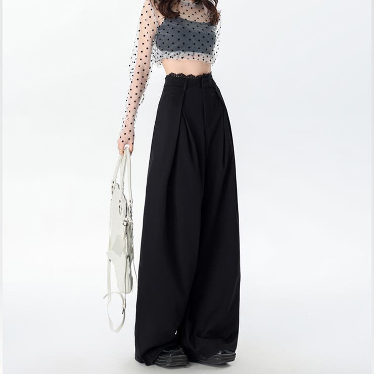 タックワイドパンツ スラックス リラックスパンツ | shoppinggo | 詳細画像6 