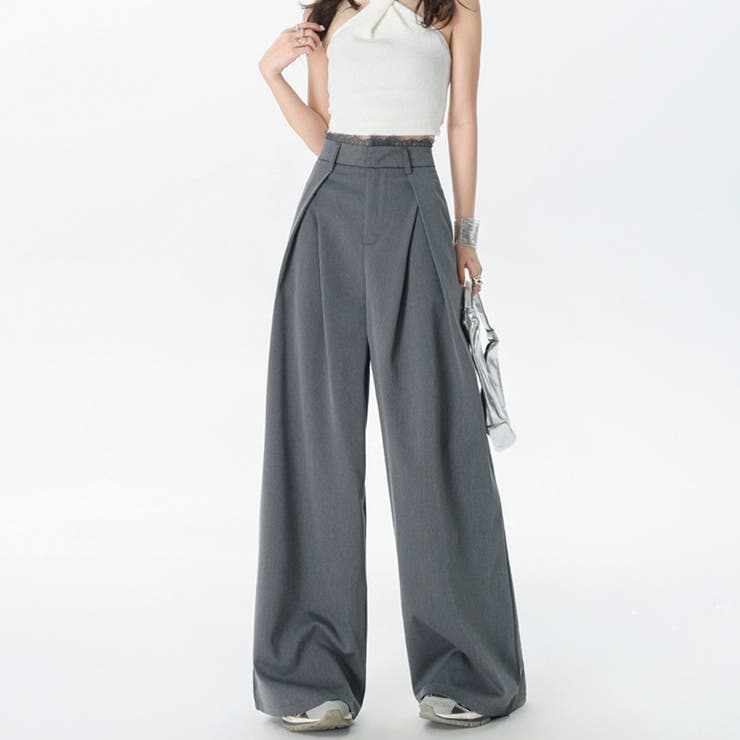 タックワイドパンツ スラックス リラックスパンツ | shoppinggo | 詳細画像13 