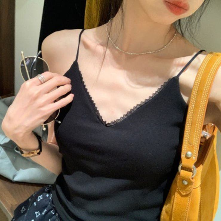 ブラック | 背中あき キャミソール リボン | shoppinggo