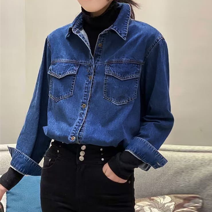 デニムシャツ ダンガリーシャツ レディース | shoppinggo | 詳細画像3 