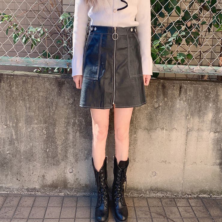タイトスカート フェイクレザー ミニ丈 | shoppinggo | 詳細画像3 