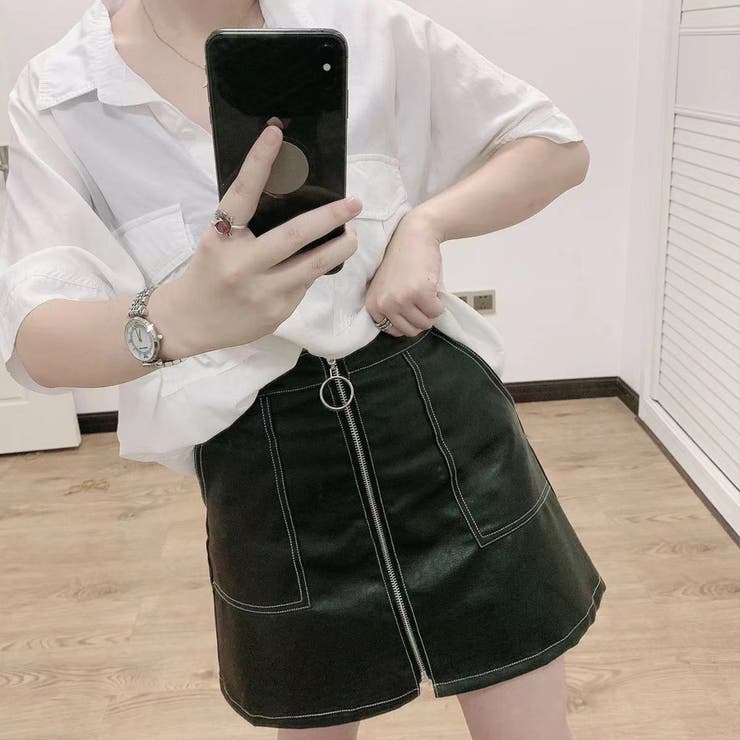 ブラック | タイトスカート フェイクレザー ミニ丈 | shoppinggo