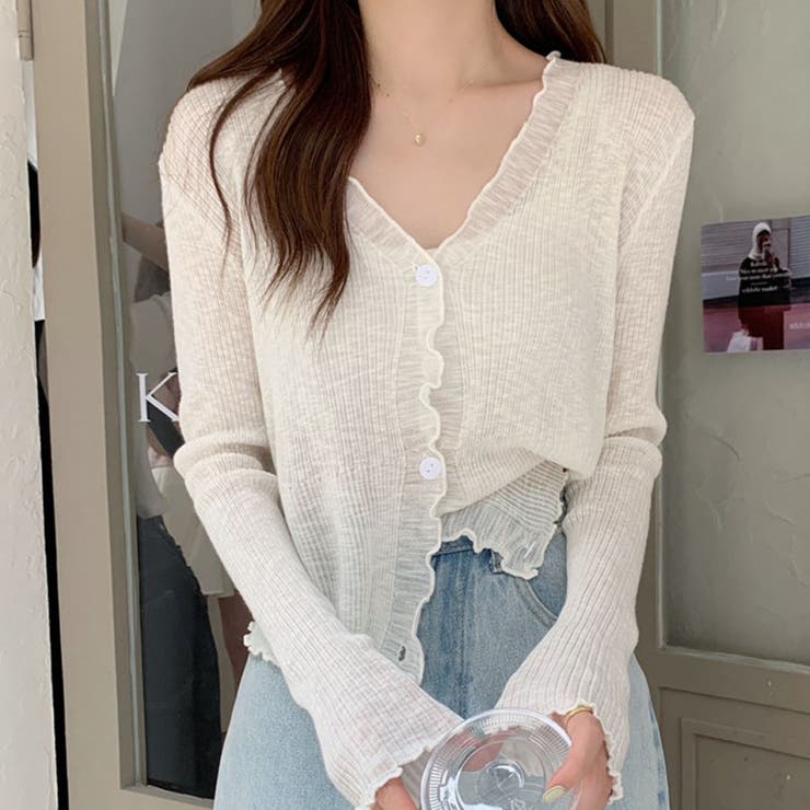 サマーカーディガン 透かし編み Vネックカーディガン | shoppinggo | 詳細画像10
