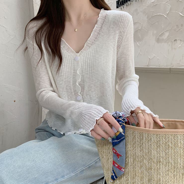 サマーカーディガン 透かし編み Vネックカーディガン | shoppinggo | 詳細画像11