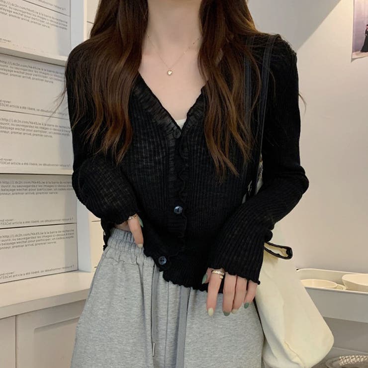 サマーカーディガン 透かし編み Vネックカーディガン | shoppinggo | 詳細画像12