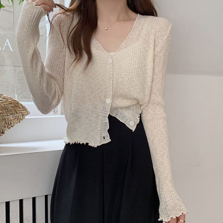 サマーカーディガン 透かし編み Vネックカーディガン | shoppinggo | 詳細画像17