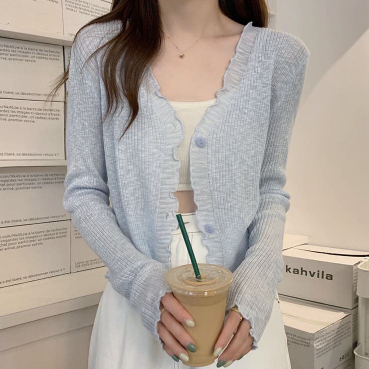 サマーカーディガン 透かし編み Vネックカーディガン | shoppinggo | 詳細画像18