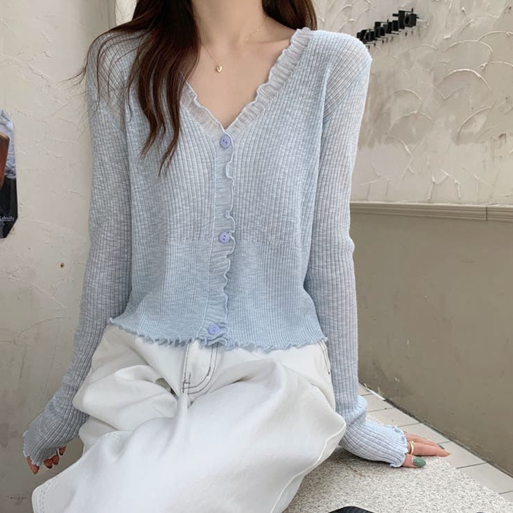 サマーカーディガン 透かし編み Vネックカーディガン | shoppinggo | 詳細画像21