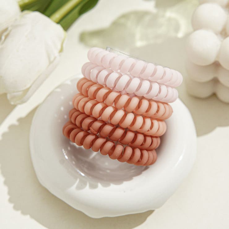 ピンク | ヘアゴム6点セット スプリングヘアゴム ブレス | shoppinggo