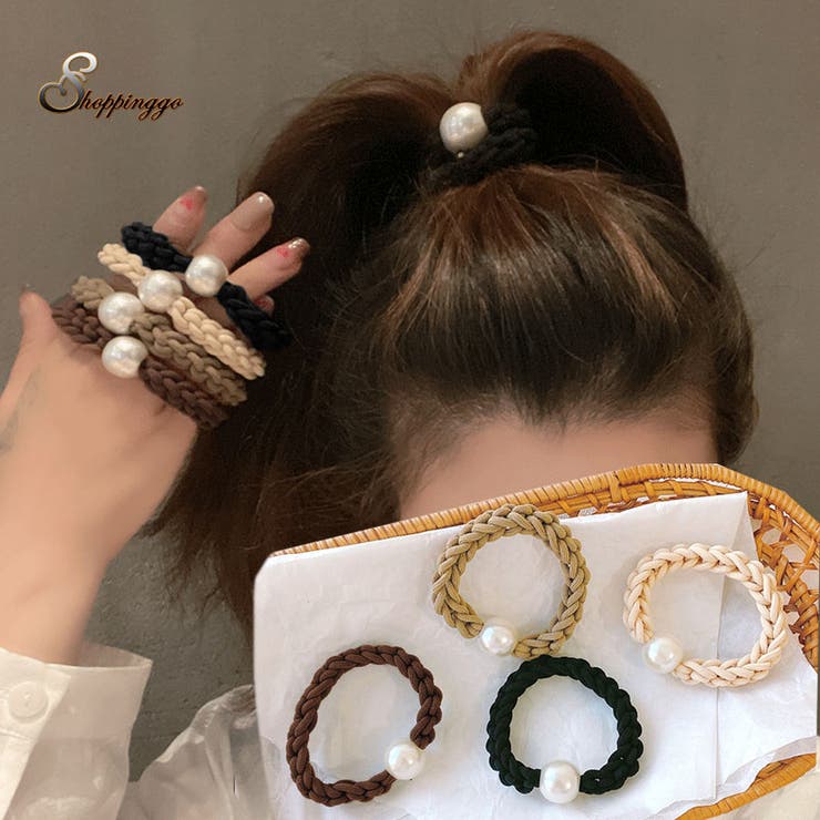 ヘアゴム パール おしゃれ ヘアアクセサリー リボン結び シンプル 髪留め | shoppinggo | 詳細画像1 