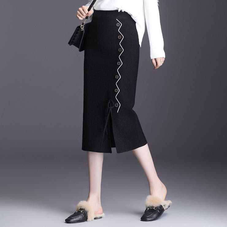 ブラック | ニットスカート レディース 無地 | shoppinggo
