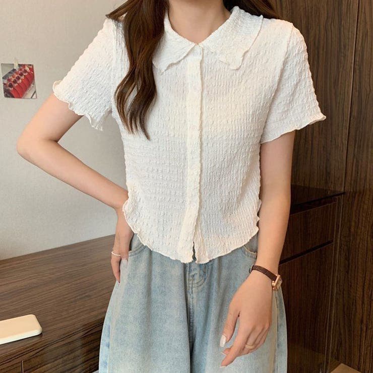 襟付き半袖 Tシャツ tブラウス | shoppinggo | 詳細画像9 