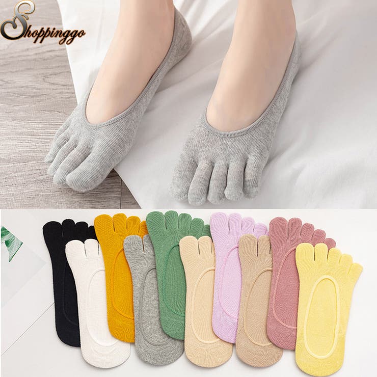 5本指 ソックス  靴下 レディース無地 防臭 フットカバー 浅履き | shoppinggo | 詳細画像1 
