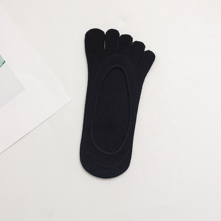 ブラック | 5本指 ソックス  靴下 レディース無地 防臭 フットカバー 浅履き | shoppinggo