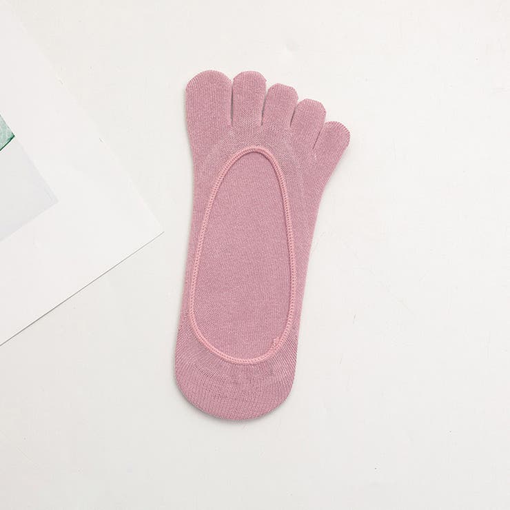 ピンク | 5本指 ソックス  靴下 レディース無地 防臭 フットカバー 浅履き | shoppinggo