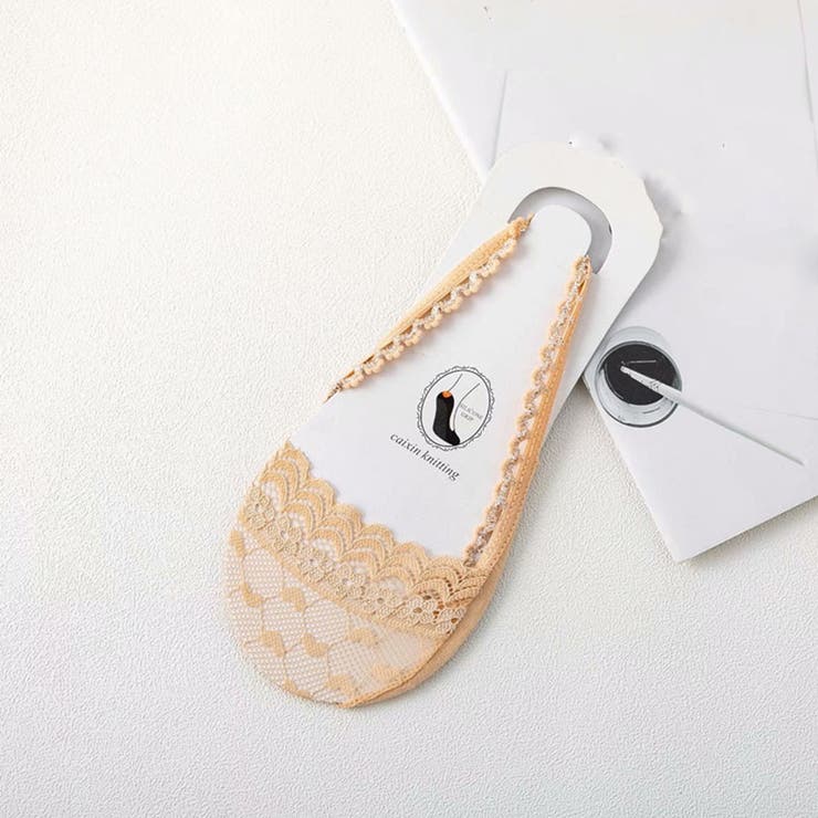 ベージュ | つま先カバーソックス レース靴下 くつ下 | shoppinggo