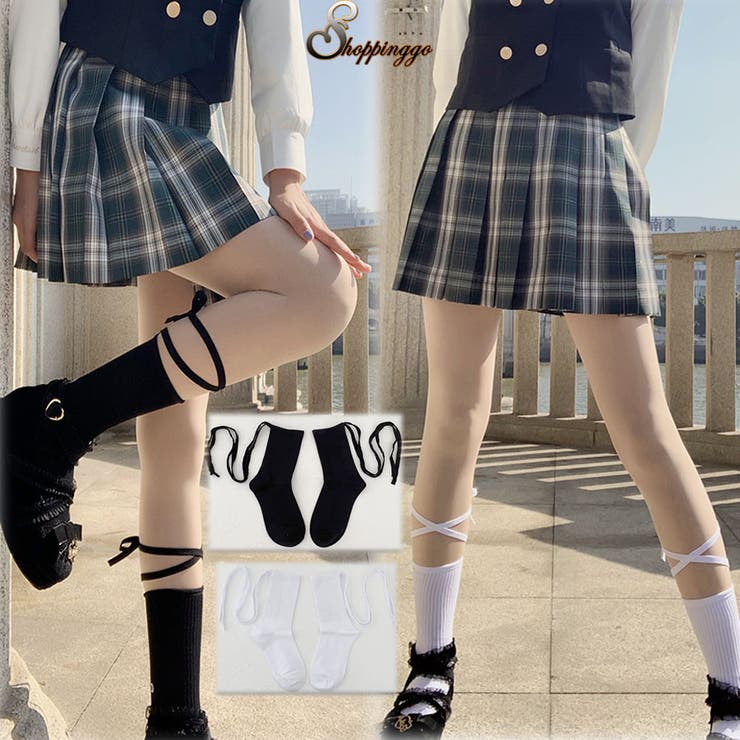 ソックス 靴下 レディース 無地 ソックス おしゃれ かわいい ソックス黒 白 | shoppinggo | 詳細画像1 