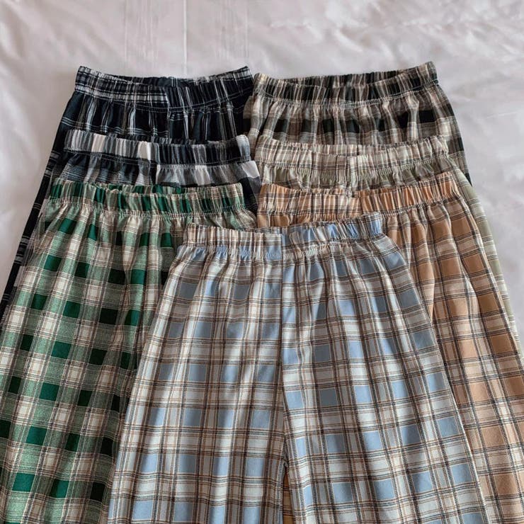 チェックワイドパンツ　JOSEPH HIGH GRADE LINE】マックスプリーツワッシャー ドロスト付ワイド