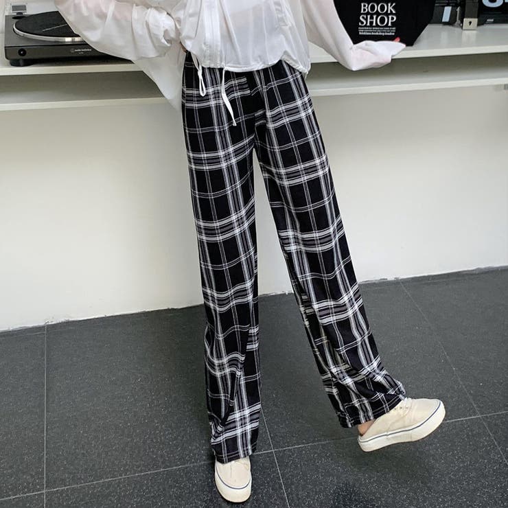 チェック柄パンツ ワイドパンツ レディース | shoppinggo | 詳細画像9 