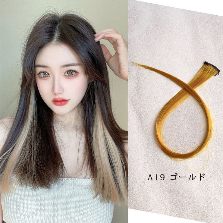19ゴールド | カラーエクステ 36色 ウイッグ | shoppinggo