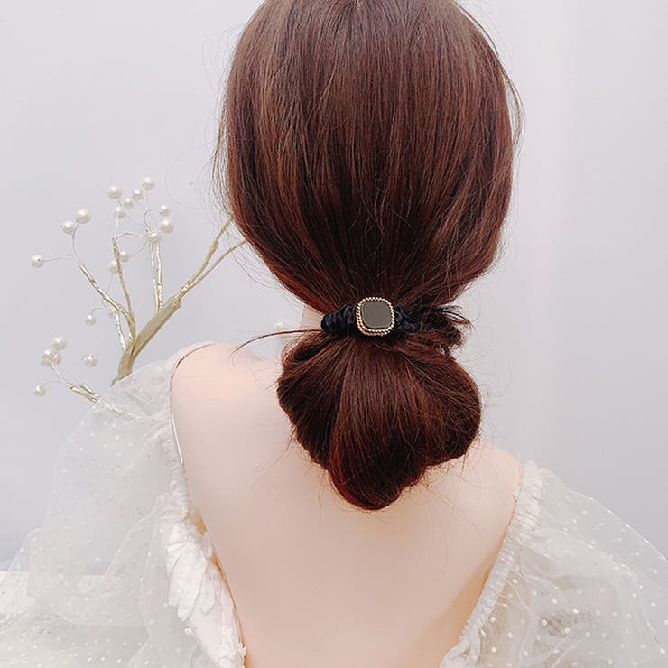 ブラック | シュシュ ヘアゴム ヘアアレンジ | shoppinggo