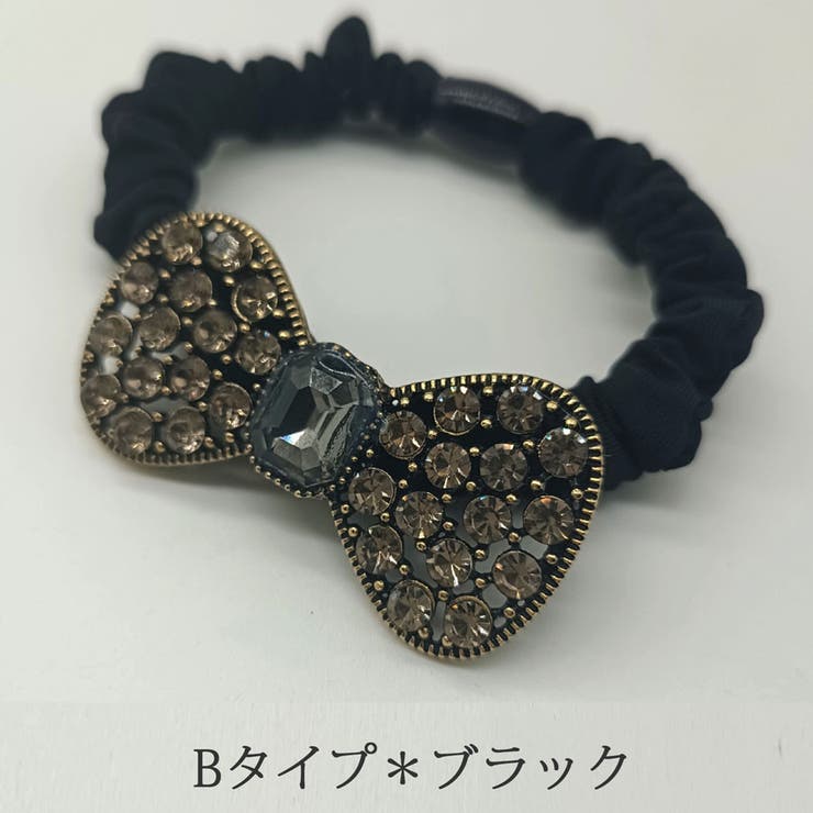 Bタイプ*ブラック | シュシュ ヘアゴム キラキラ | shoppinggo
