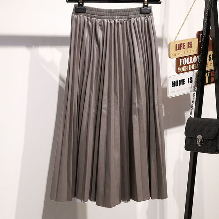 グレー | レザースカート レディース PUスカート | shoppinggo