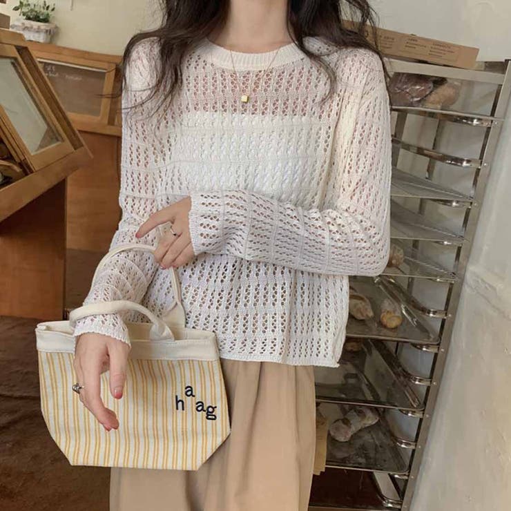 ニット 透かし編み シアーニット | shoppinggo | 詳細画像11 