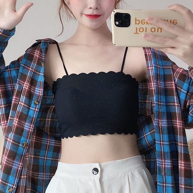 ブラック | キャミソール カップ付 キャミタンクトップ | shoppinggo