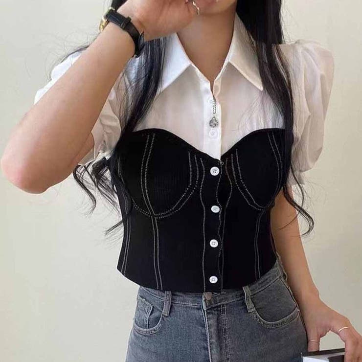 ブラック | 夏服 半袖Tシャツ トップス | shoppinggo