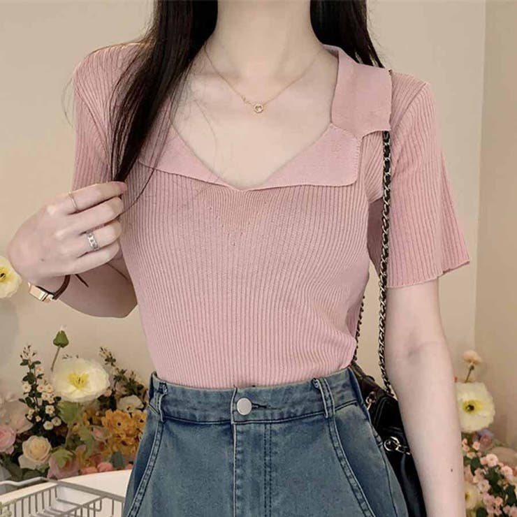 ピンク | ニット レディース 半袖 | shoppinggo