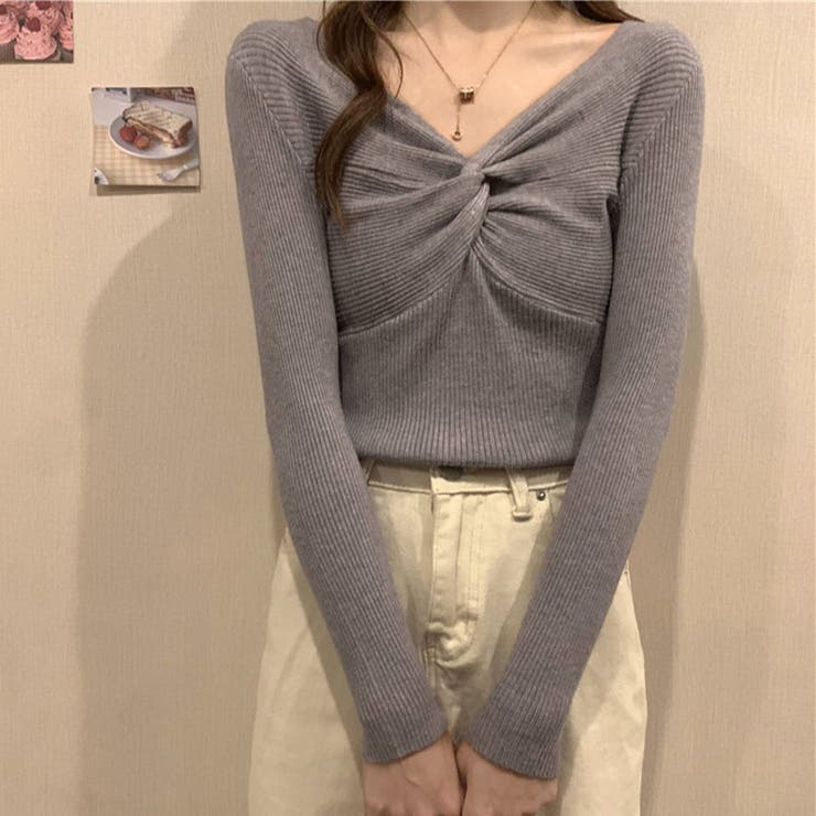 リブニット ツイスト トップス | shoppinggo | 詳細画像9 