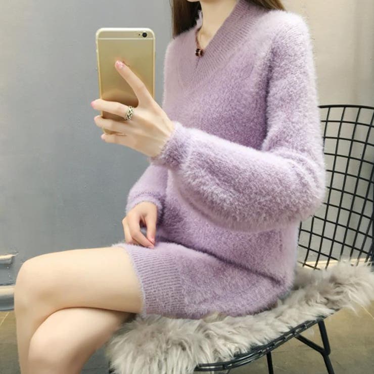 ニットワンピース レディース モヘアニット[品番：JRKW0003996