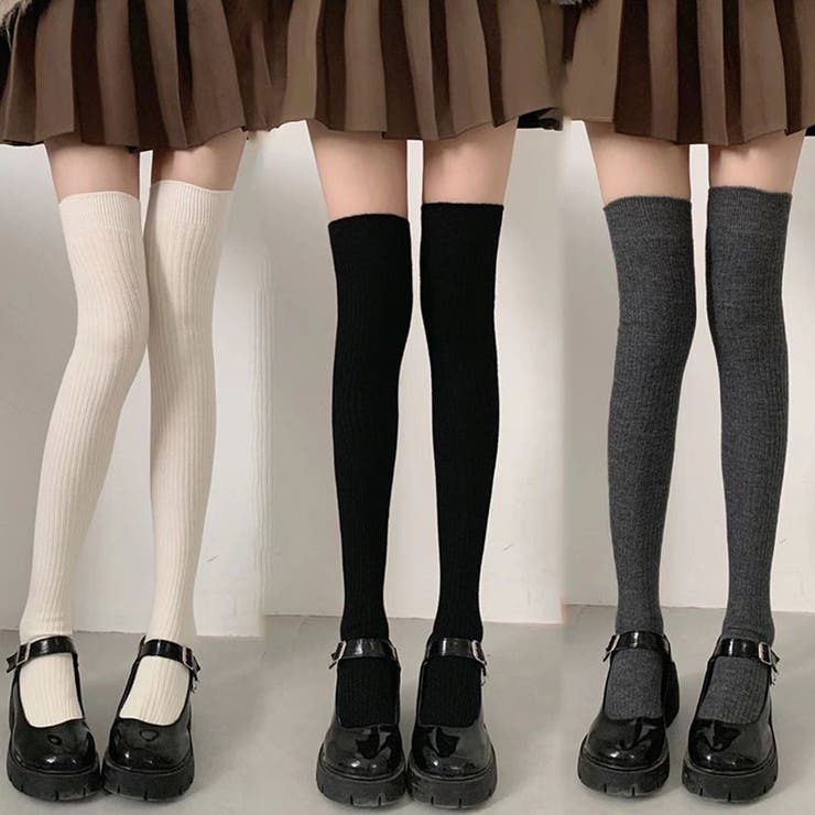 ニーハイソックス 縦リブ ストッキング | shoppinggo | 詳細画像6 