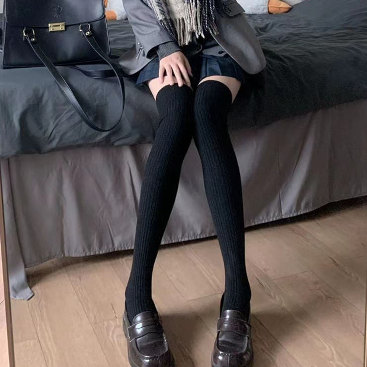 ニーハイソックス 縦リブ ストッキング | shoppinggo | 詳細画像7 