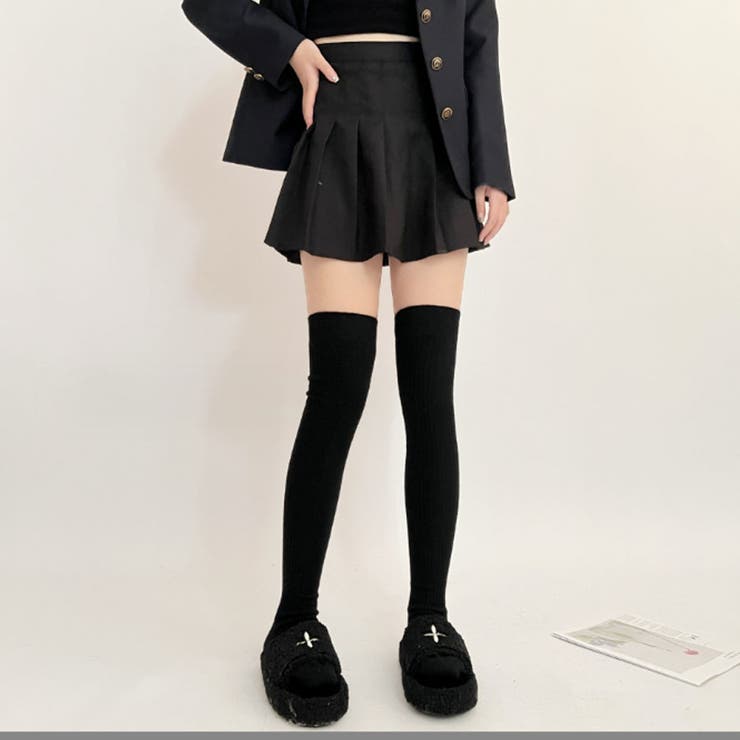 ニーハイソックス 縦リブ ストッキング | shoppinggo | 詳細画像8 