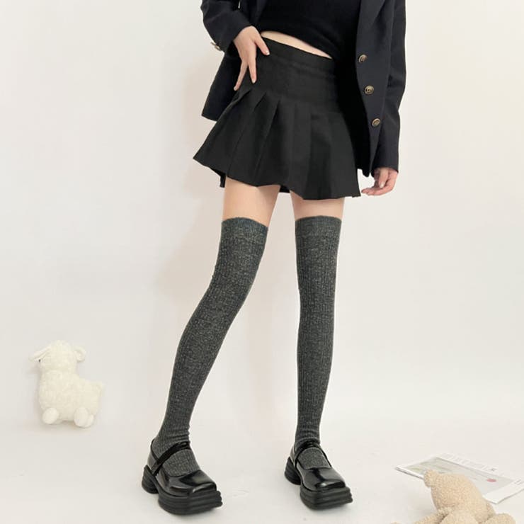 ニーハイソックス 縦リブ ストッキング | shoppinggo | 詳細画像10 