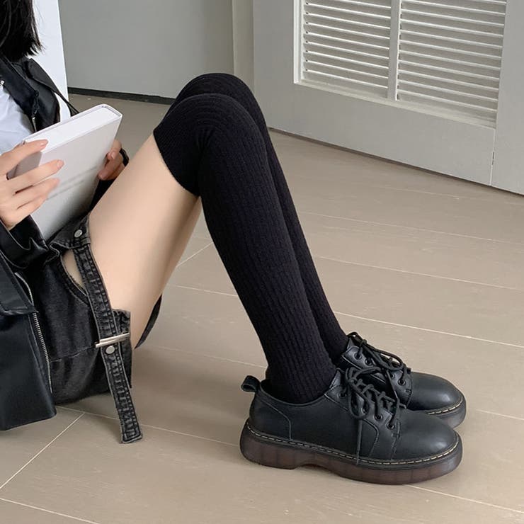 ニーハイソックス 縦リブ ストッキング | shoppinggo | 詳細画像16 