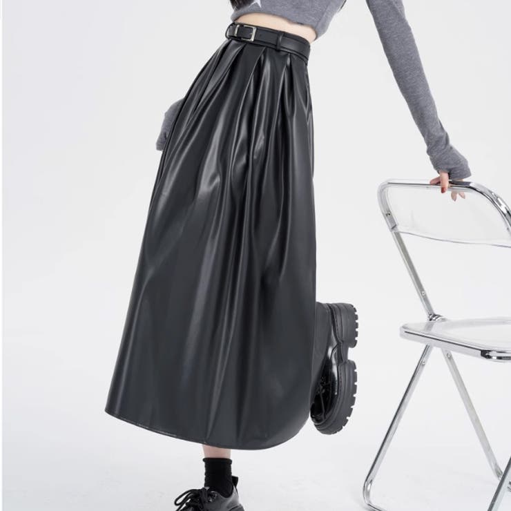 レザースカート レディース PUスカート | shoppinggo | 詳細画像12 