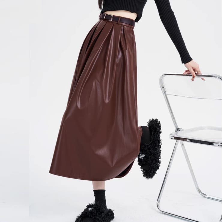 レザースカート レディース PUスカート | shoppinggo | 詳細画像22 