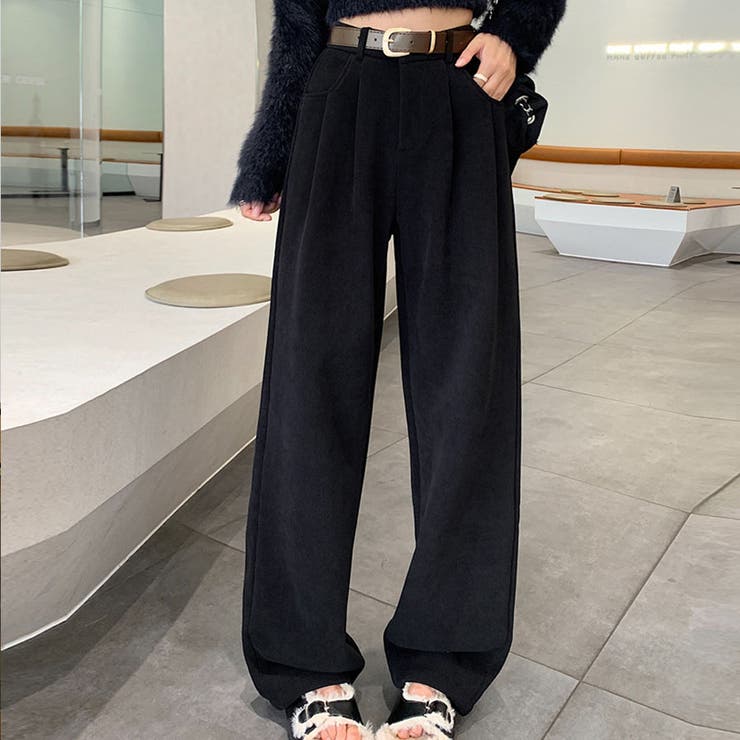 裏起毛パンツ ベルト付き ワイドパンツ | shoppinggo | 詳細画像7 